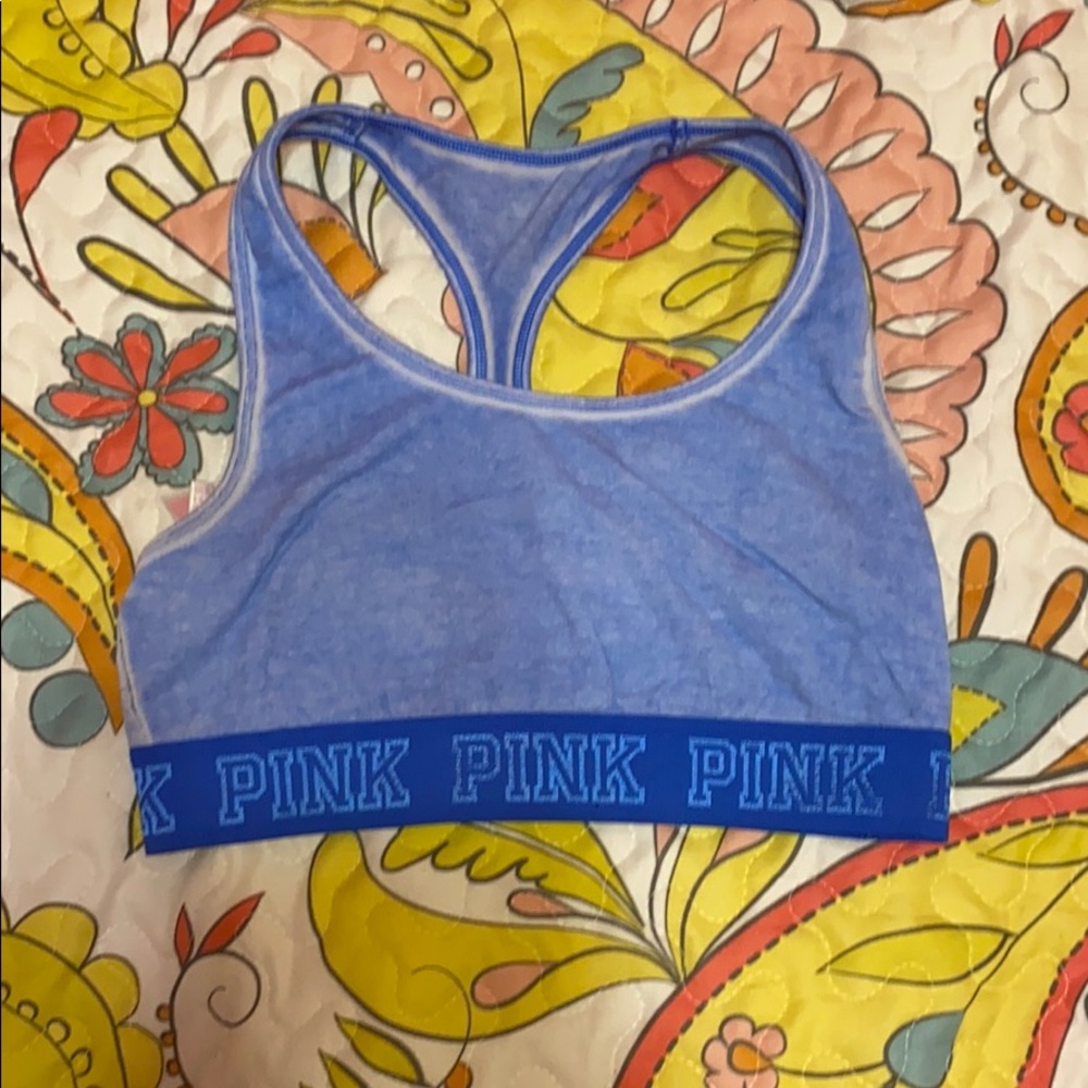 PINK blue sports bra/no padding